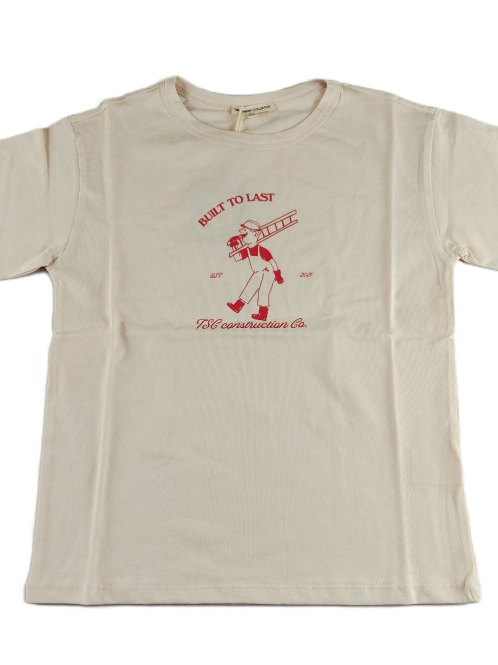 The Sunday Collective Built to Last Tee T-Shirt Kids Size 8-9Y Pale Rose Tan